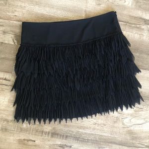 Philosophy Black Poly Tiered Pleated Feathered Mini Skirt 12